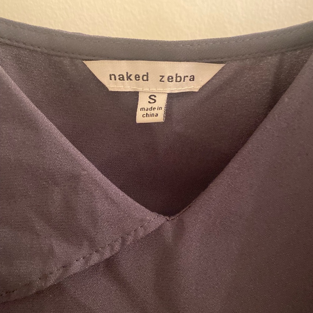 Naked Zebra Ruffled Gray Tank - Picture 2 of 3